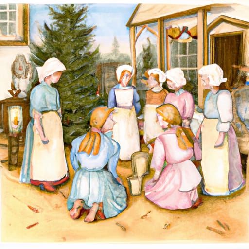 Eight maids a-milking pastel story book illustration #12days...