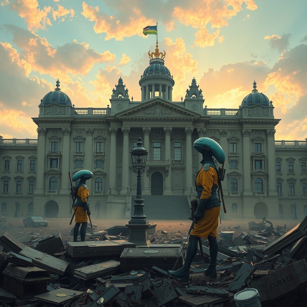 Buckingham Palace Ruins with Alien Guards