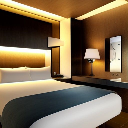 Futuristic Cyberpunk Hotel Room in Sci-Fi Style