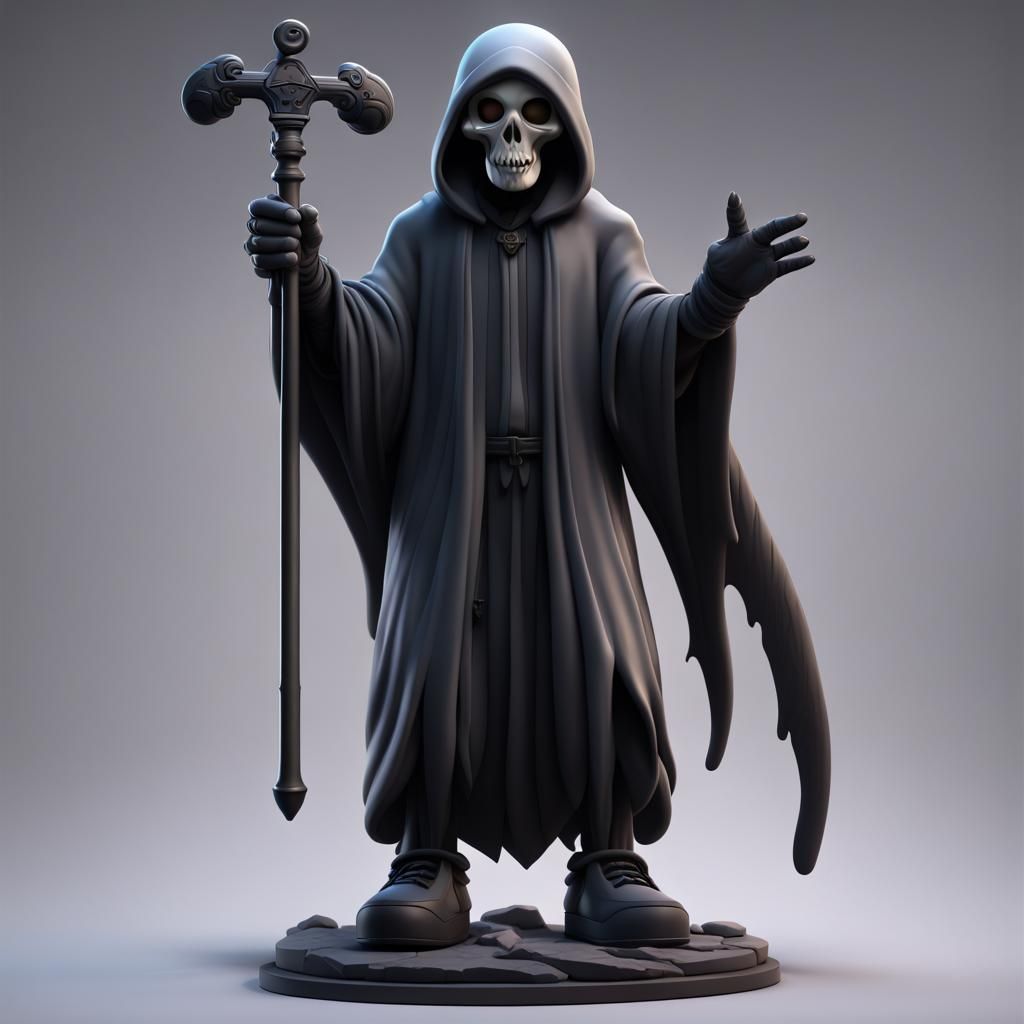 KAWS-Like Grim Reaper Figure in Unreal Engine 5