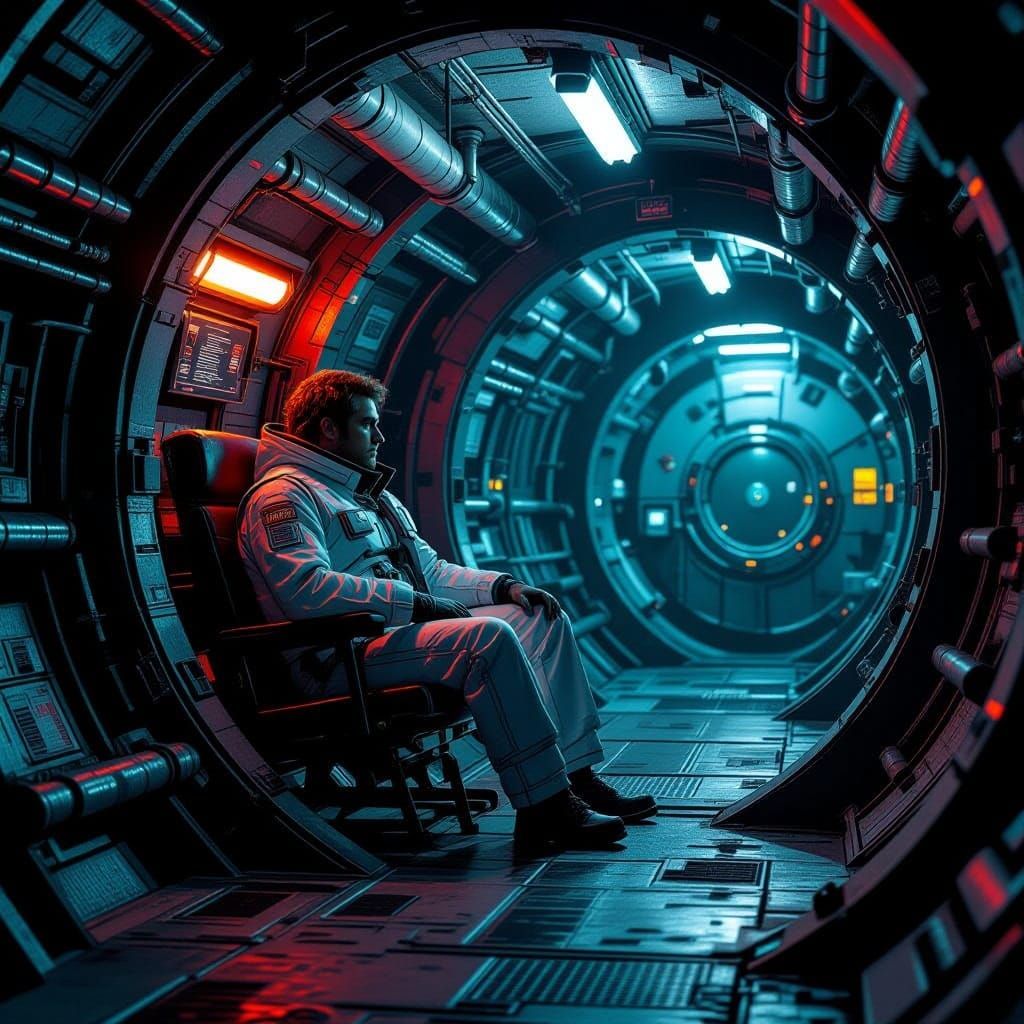 Gritty Futuristic Spacecraft Scene