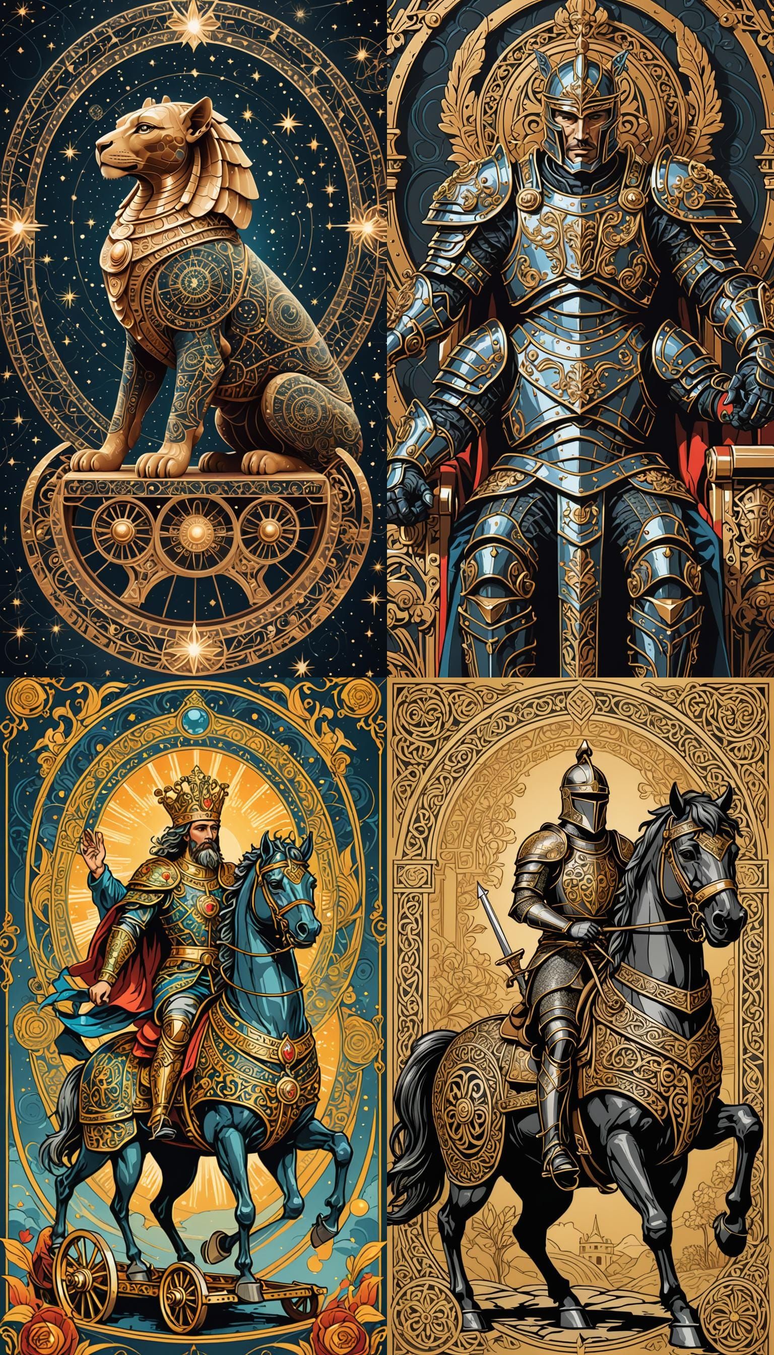 The Chariot Tarot Card in Vector Clipart