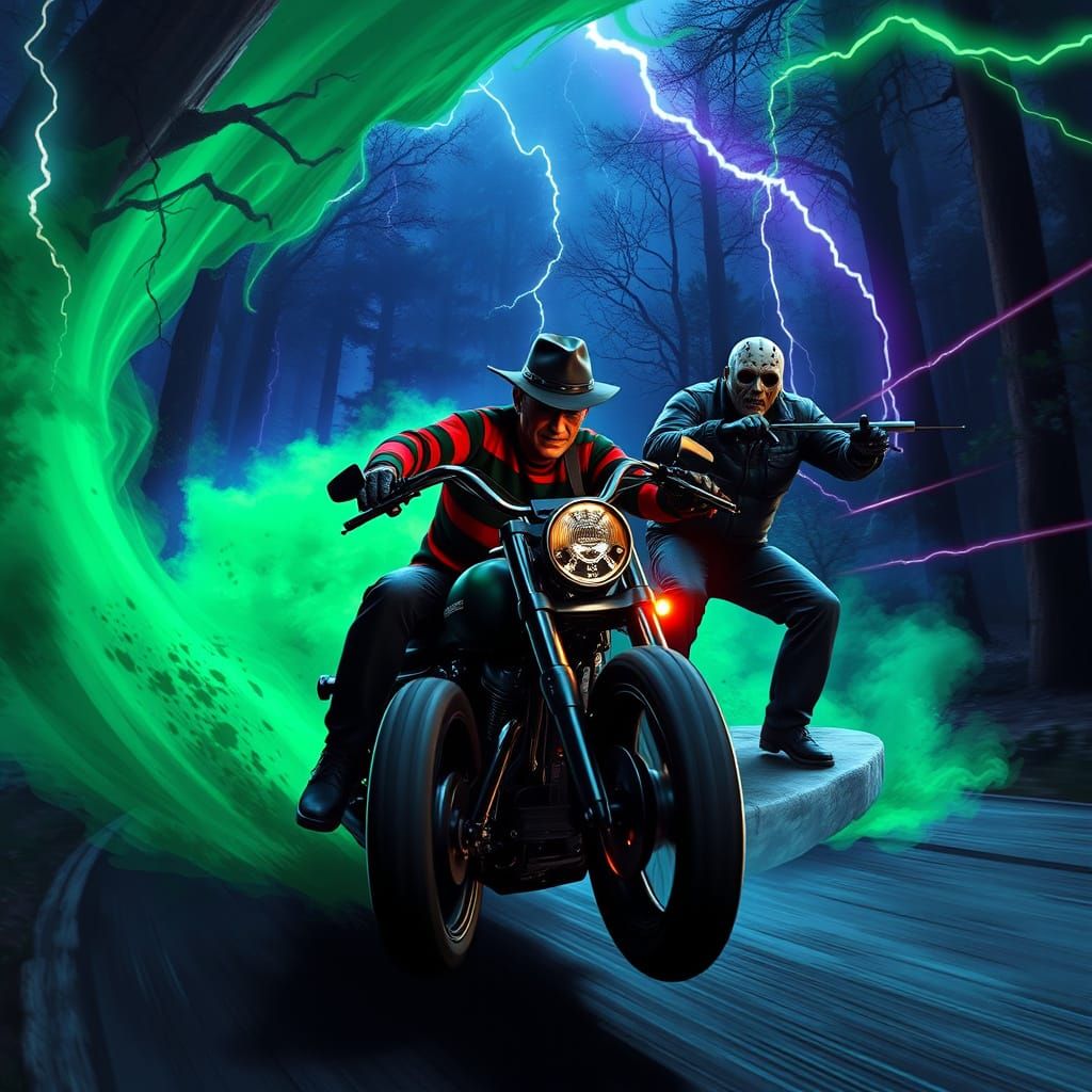 Freddy Kruger Battles Jason Voorhees in Neon-Lit, Cyberpunk ...