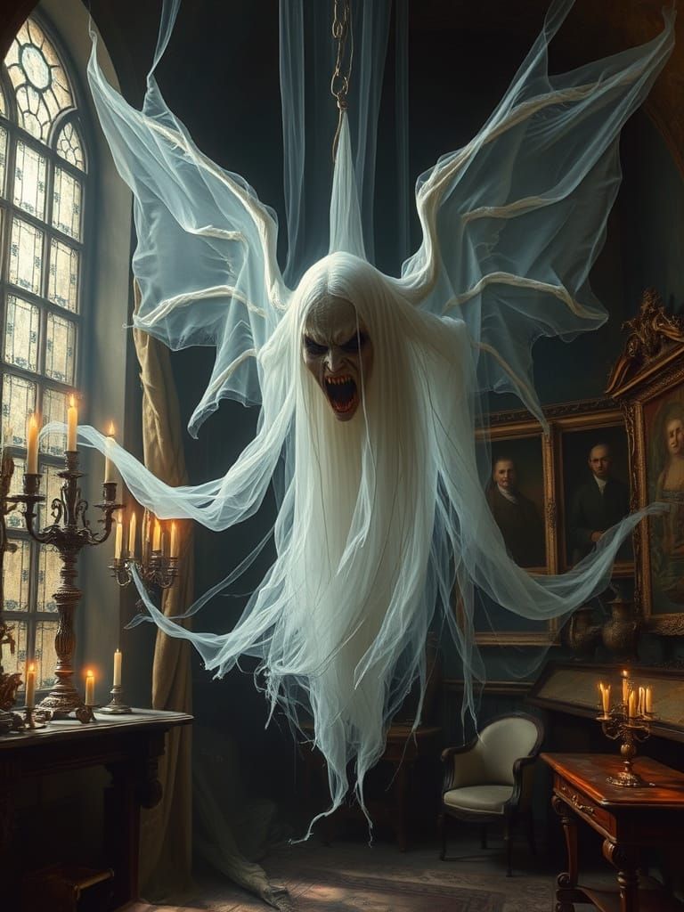 Baroque-Inspired Vengeful Spirit Amidst Forgotten Relics