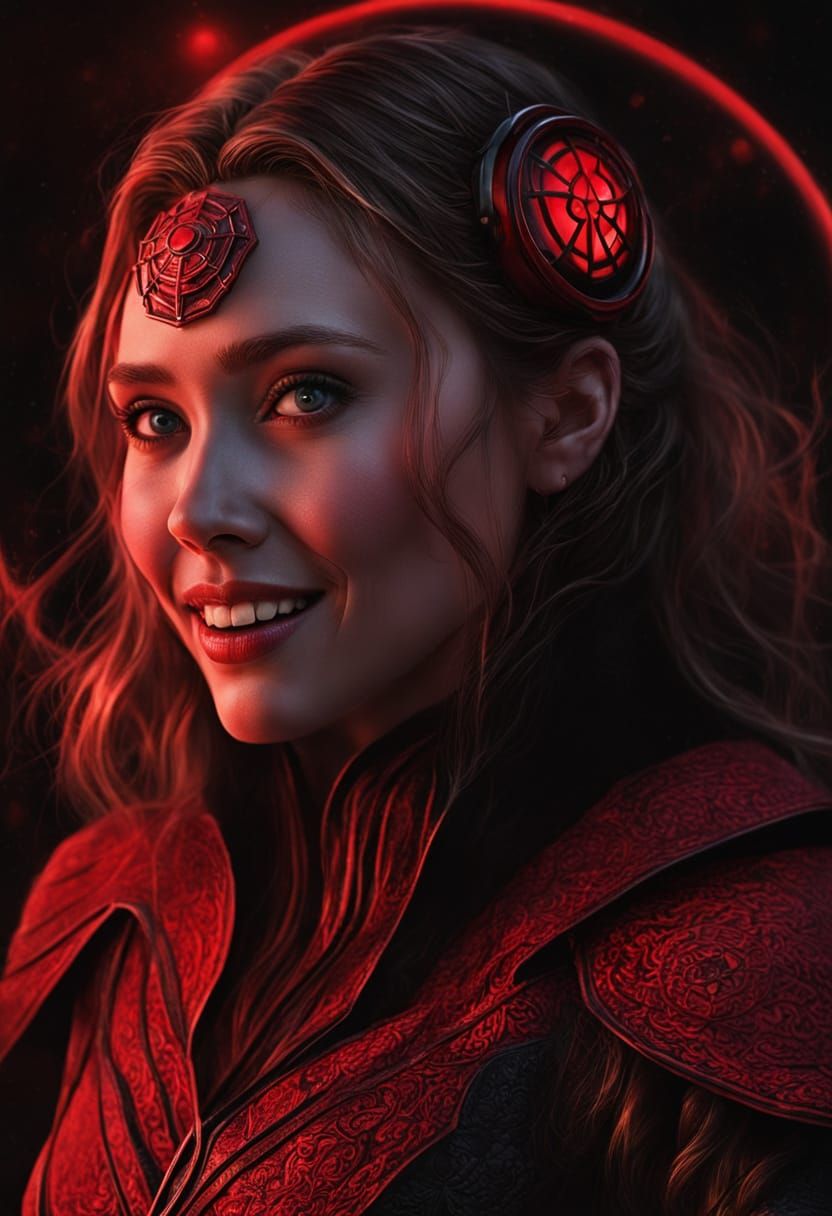 Elizabeth Olsen as Red Lantern Malice in Space