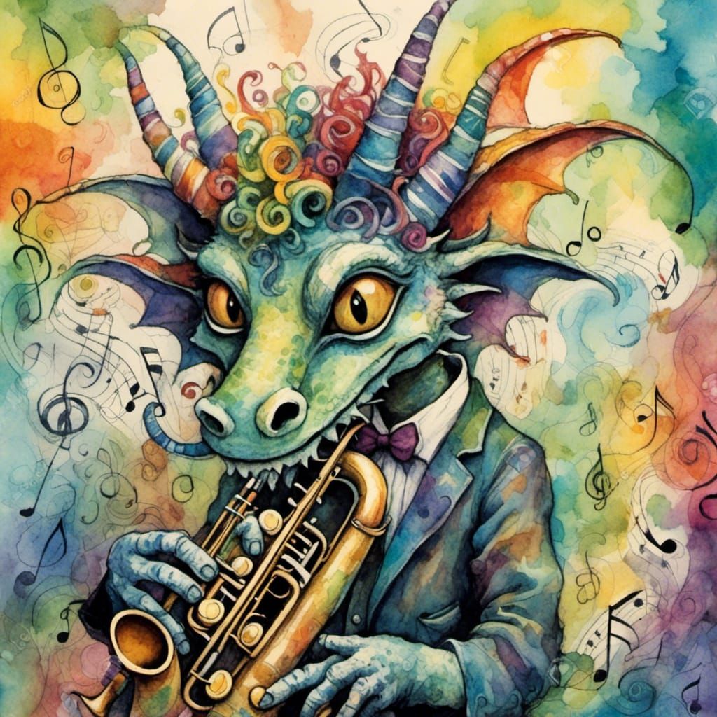 <lora:Weirdo Wonder:1.0> Surrealistic jazz scene. Close-up s...