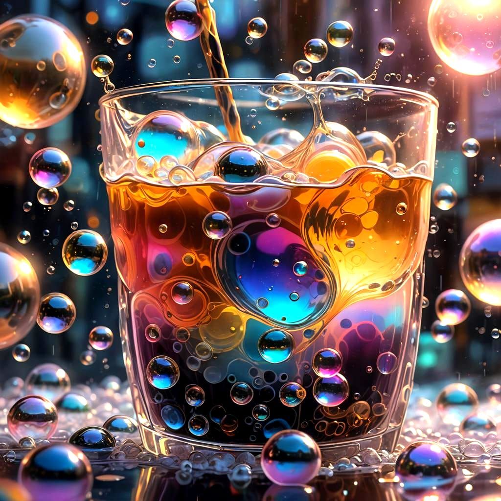 Fantastical Bubble Tea Splash Screen in Deep Color