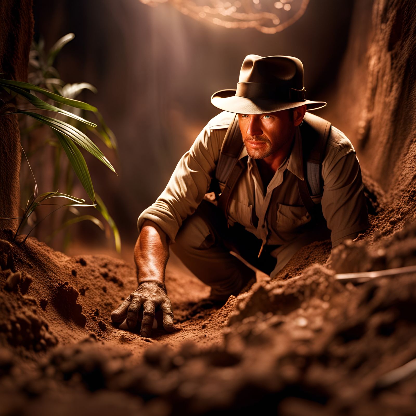 Hyperrealistic Indiana Jones Archeological Dig
