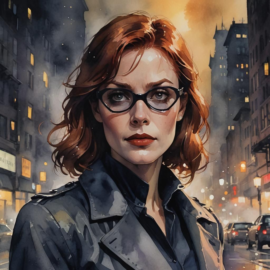 Barbara Gordon Portrait in Watercolor Style