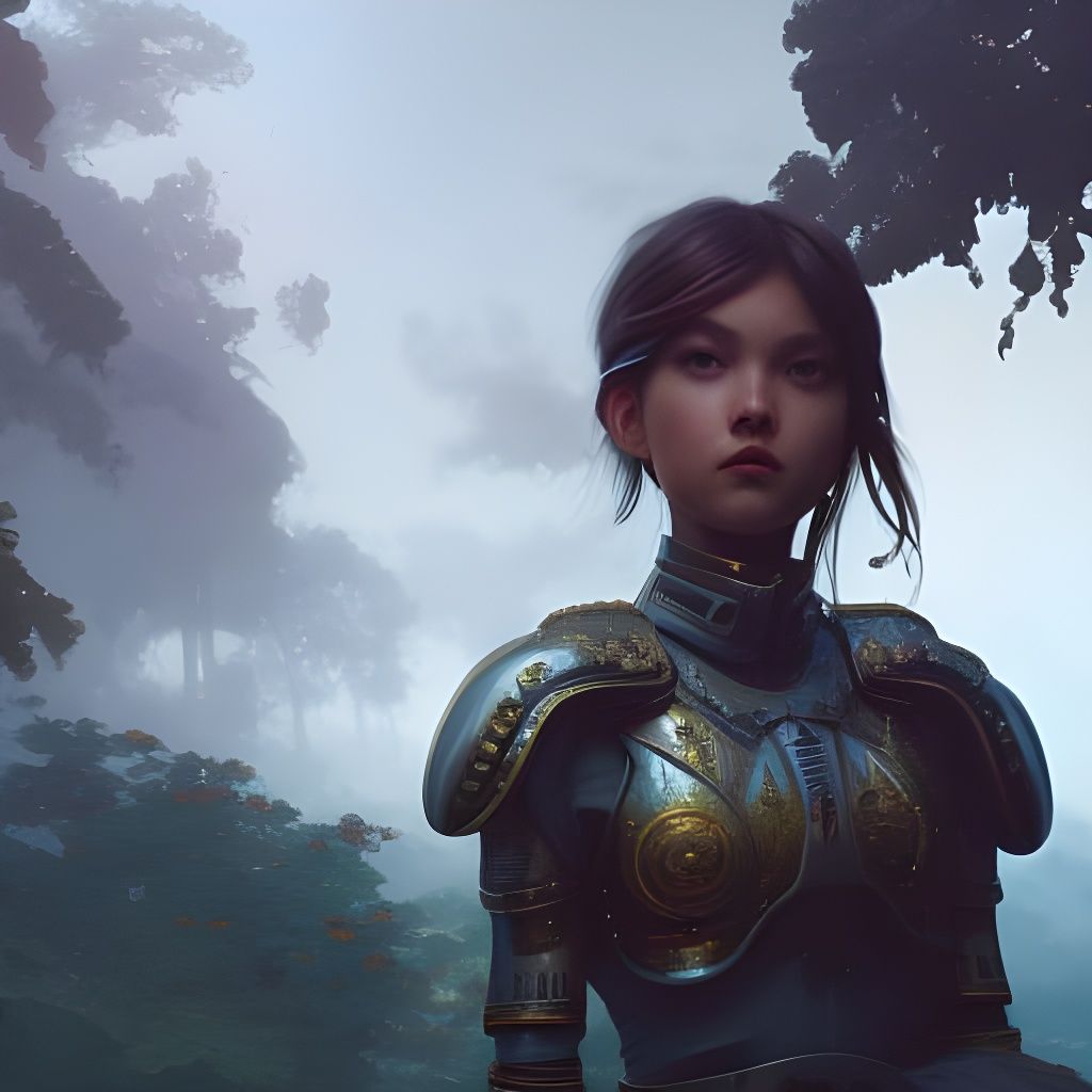 Ornate Fantasy Girl Portrait in Digital Art Style