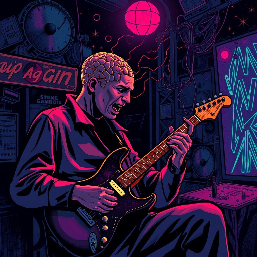 Psychedelic Mindmap in a Groovy Brainstorming Session