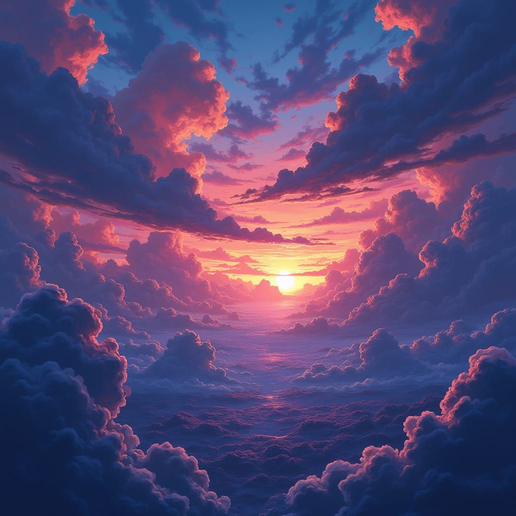 Epic Anime Scene in Vibrant Flat Style