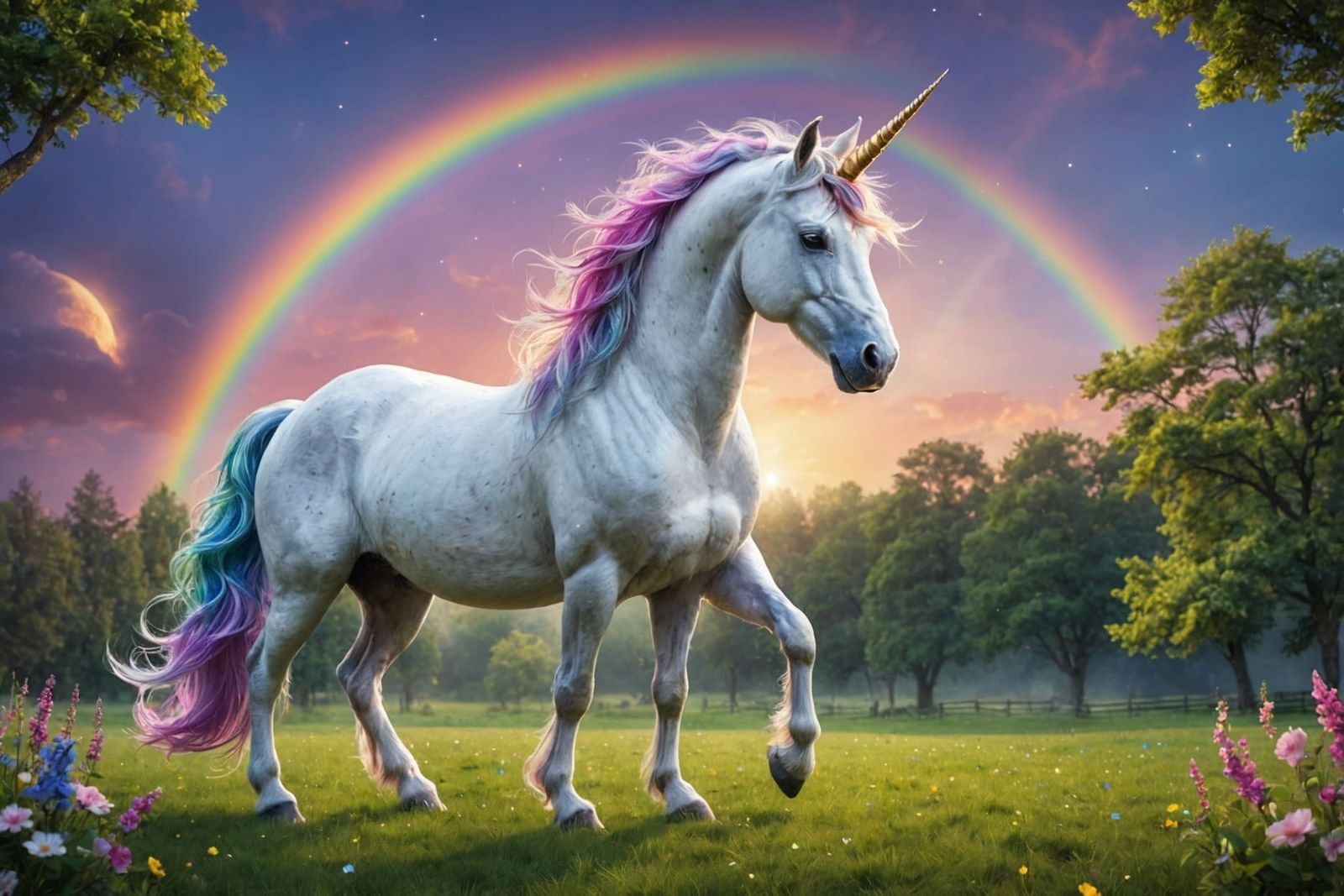 Rainbow Unicorn Photobomb Adds Magic Touch