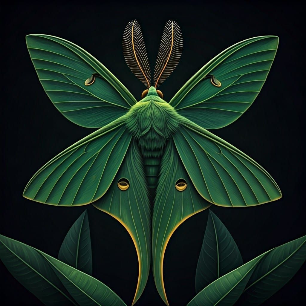 Intricate Green Oleander Hawk Moth in Mid-Air Flight