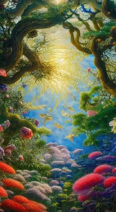 Surreal Bird Species in Fairytale Watercolor Style