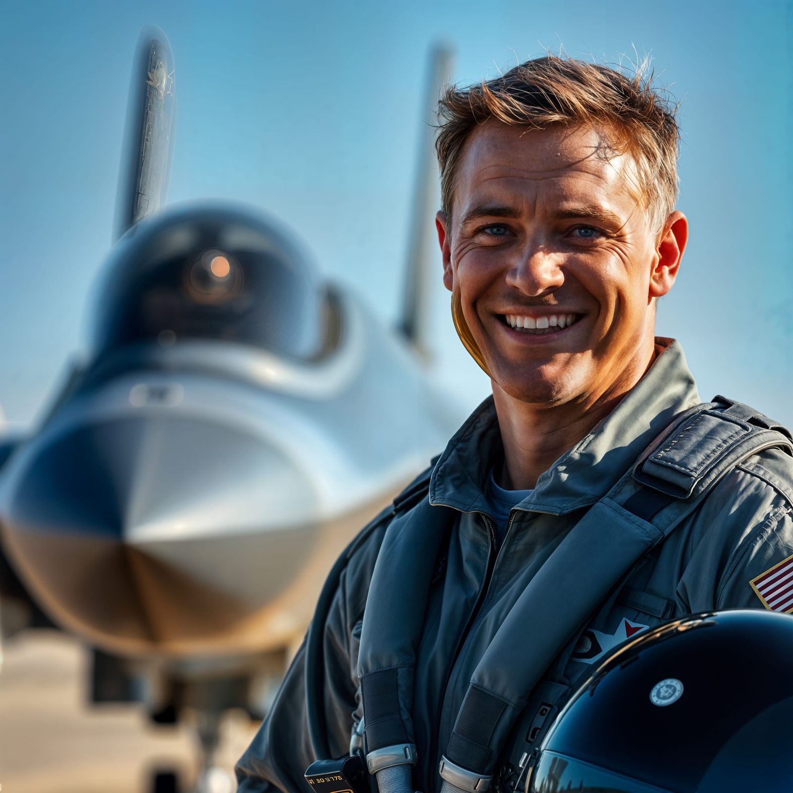 Top Gun Fighter Pilot in Flight Suit