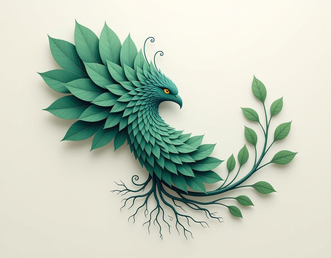 Surreal Creature of Leaves and Roots: A Synesthetic Vision