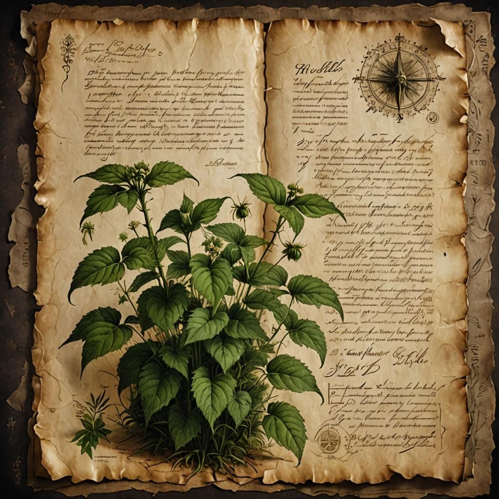 Herbalist Notes on Parchment in Da Vinci Style