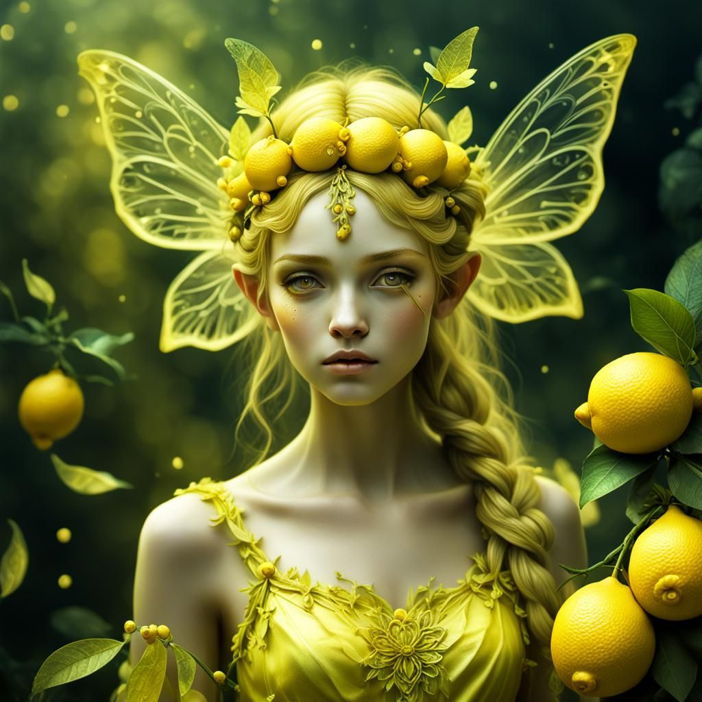 Lemon Fairy in Chromatic Surrealism Style
