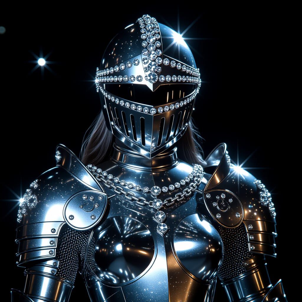 Knight in Diamond Helmet, 1980s VHS Style