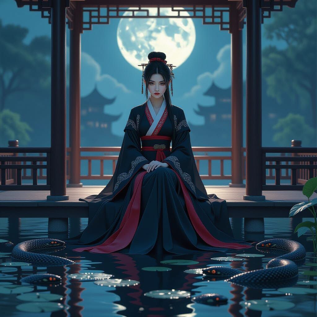 Midnight Queen on Pavilion Above Anaconda Pond