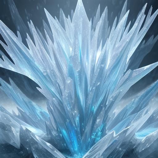 Frozen Water Droplets in Icy Blue Permafrost