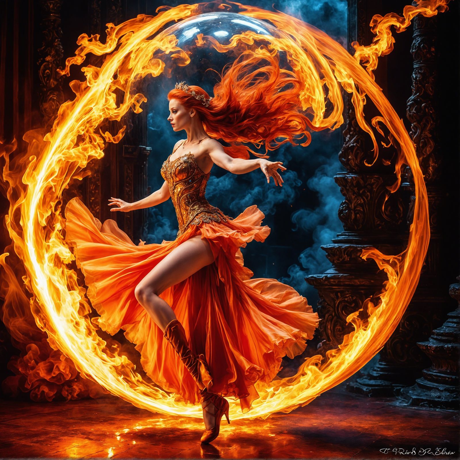 Firey redhead ballerina