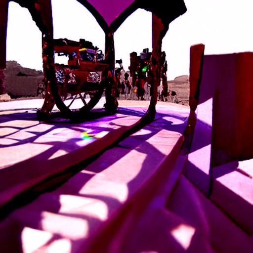 Burning Man Art Car Rave Stage in Desert