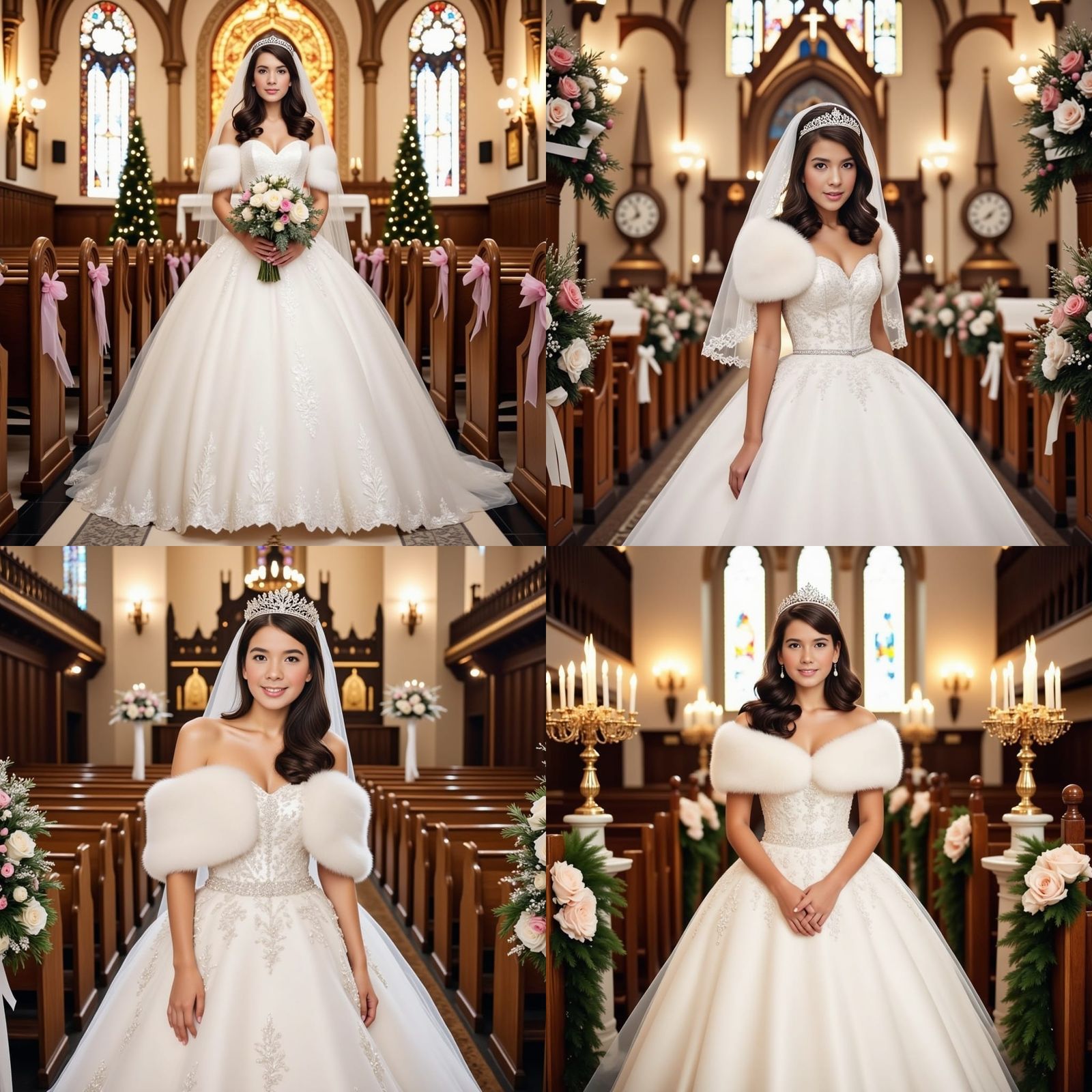 Elegant Bride in Ornate Gown, Digital Matte Painting