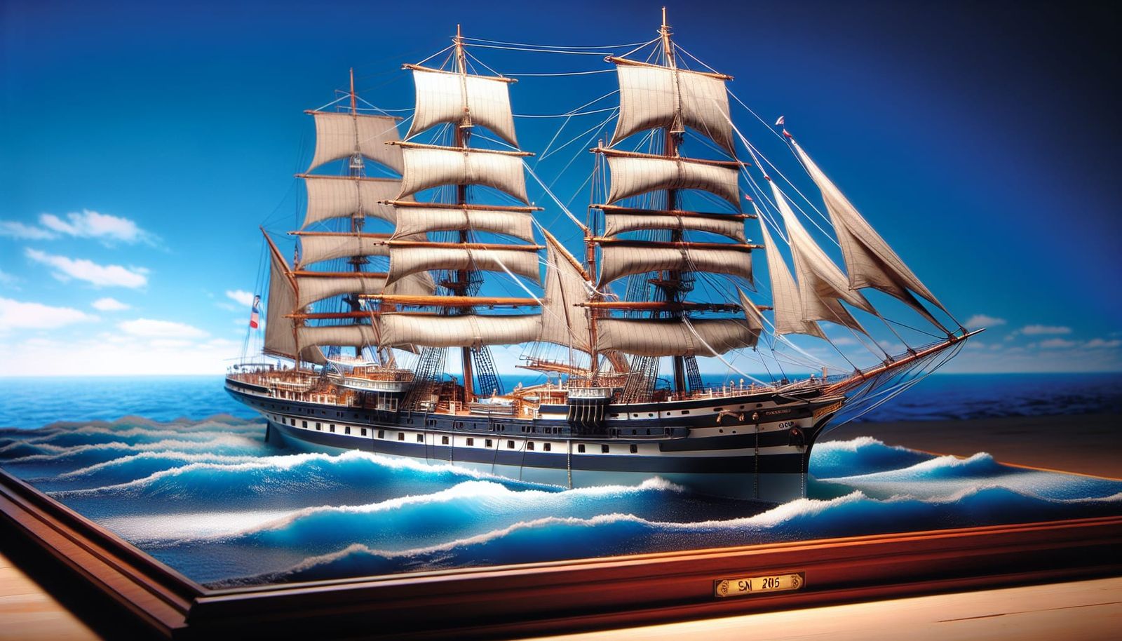 Detailed Miniature Sailing Ship 'SNOOGLE TIMBER' Model