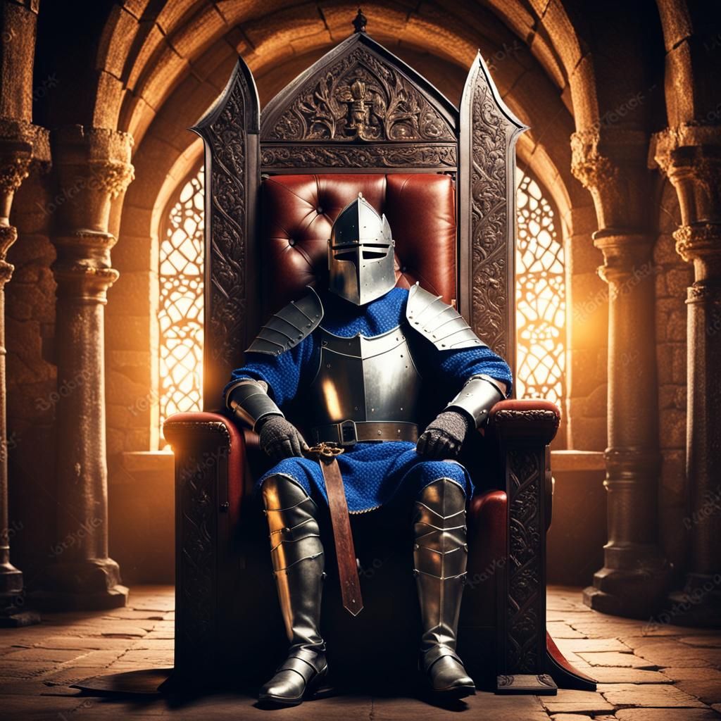 Medieval Royal Knight in Magnificent Lair