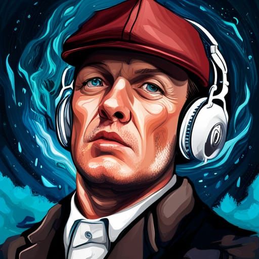 Peaky Blinder Astronaut in Space Graffiti Art