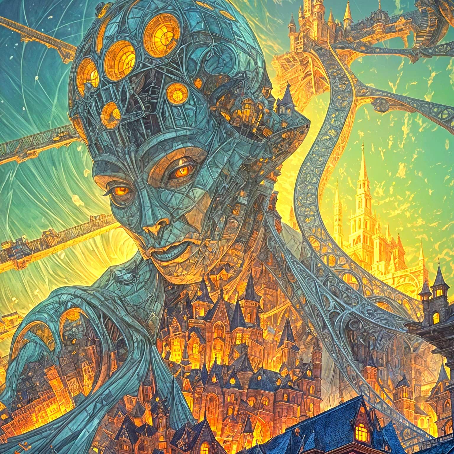 Textured Twisted Sand Castles on Sand