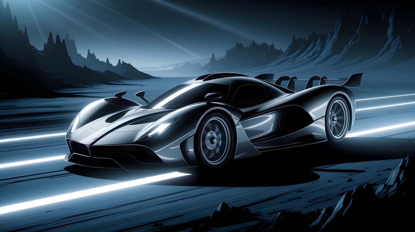 Menacing Alien Supercar on Distant Planet