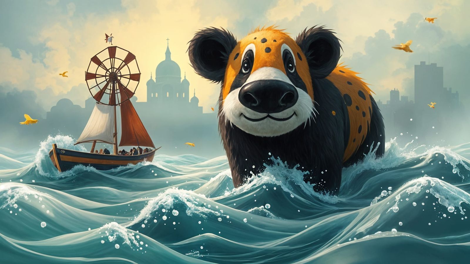 Epic Environmental Portrait in Gouache Style