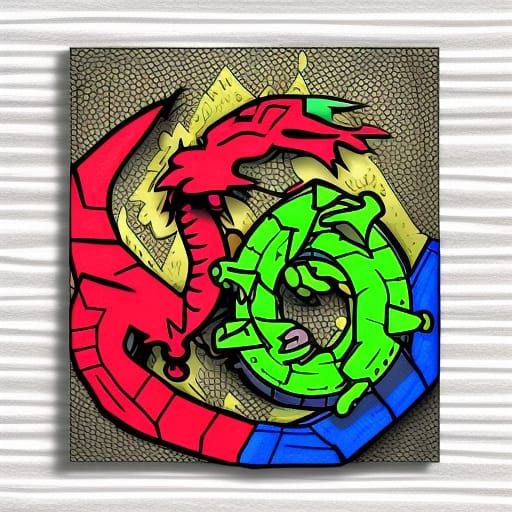 Steampunk Dragon Robot D&D Dice Digital Art