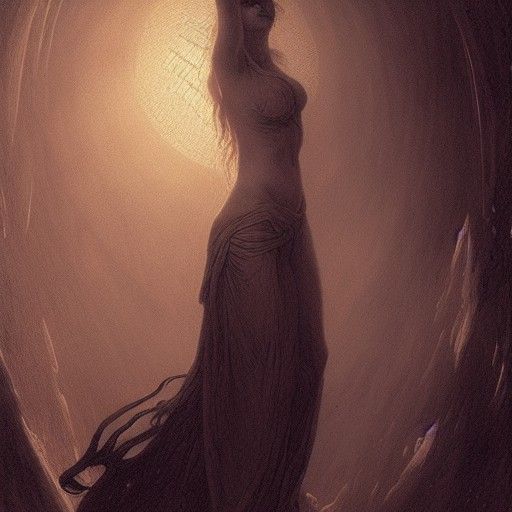 Naamah: Seductress of Angels in Engraving Style