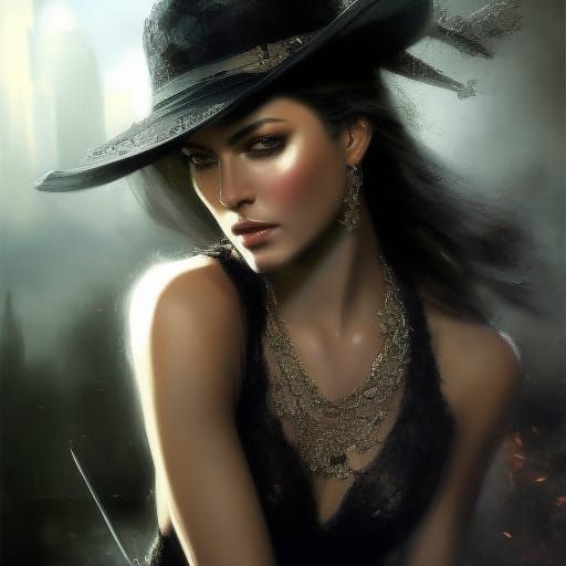 Girl in Silver Suit: Hyperrealistic Inksplash Portrait