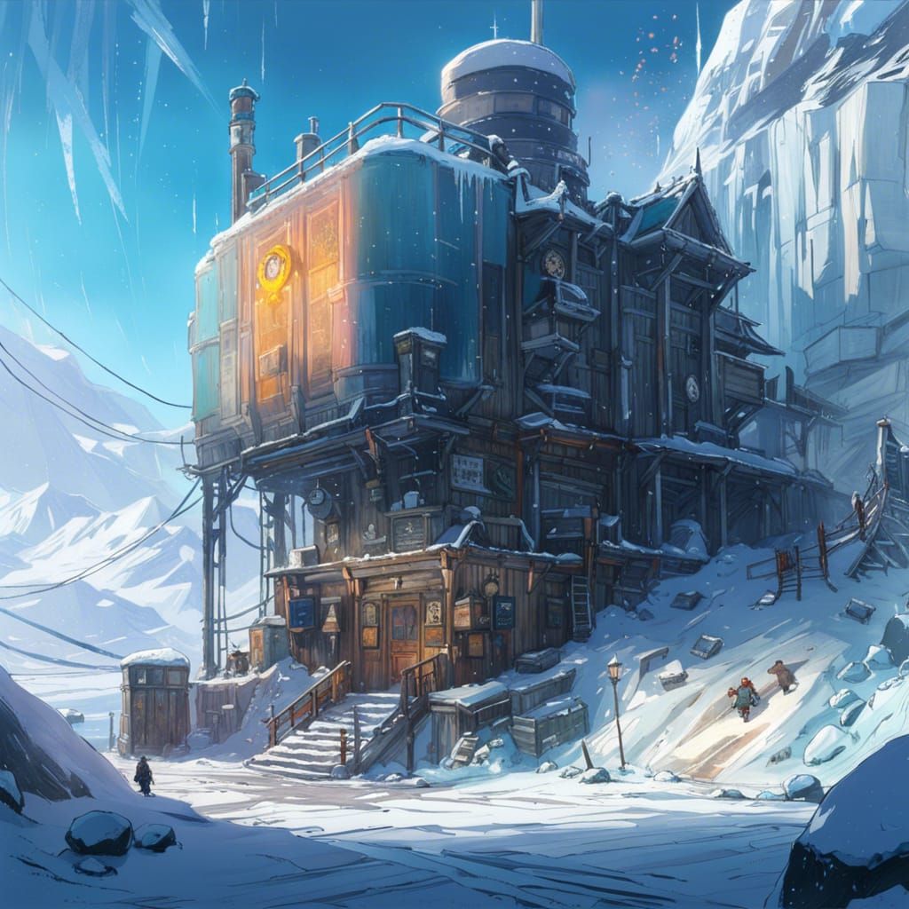 Frozen arctic science lab from outside