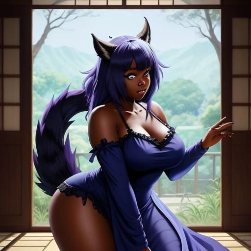 Anime Style Beast Woman in Lingerie