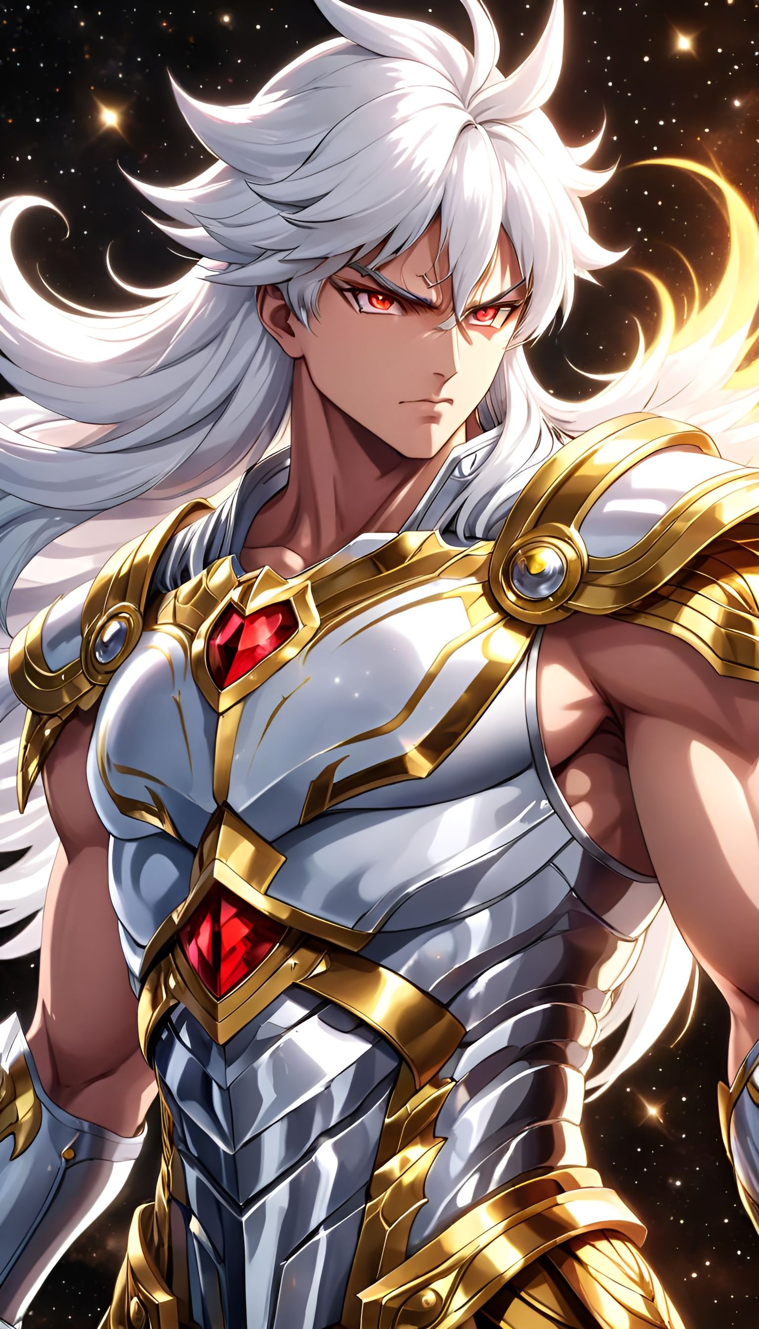 Saint Seiya Gemini Warrior with Red Eyes