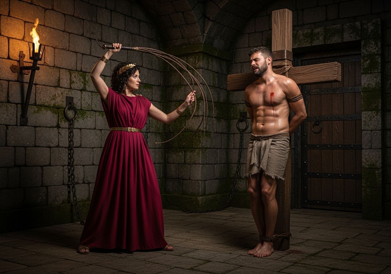 Empress Messalina with Whipped Servant in Dungeon