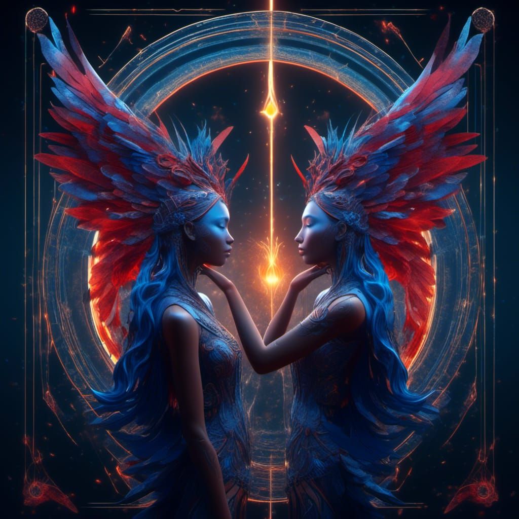 Winged Twin Flames in Cosmic Kundalini Explosion