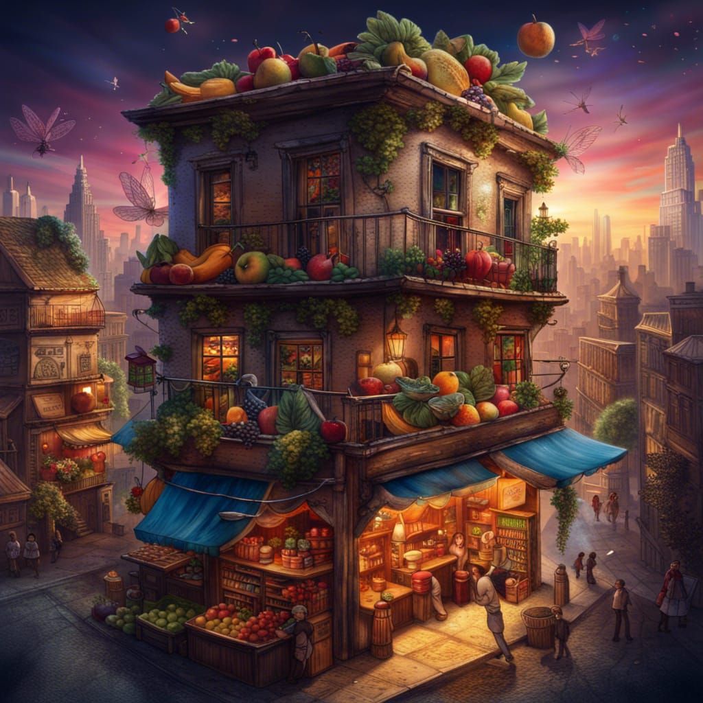 Fairytale Cityscape Book Nook with Fairies