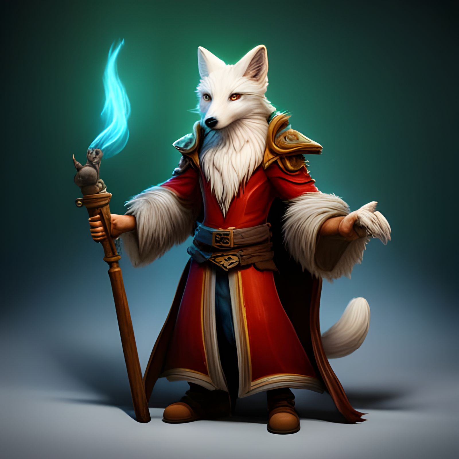 Fox Gnome Sorcerer in Detailed Matte Painting