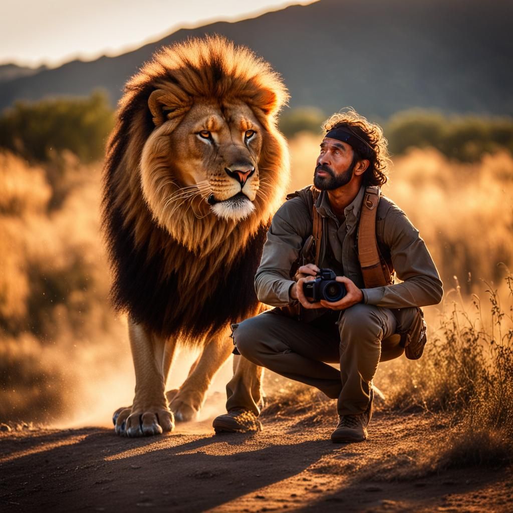 Lion Surprises Photographer: Cinematic Wildlife Photography