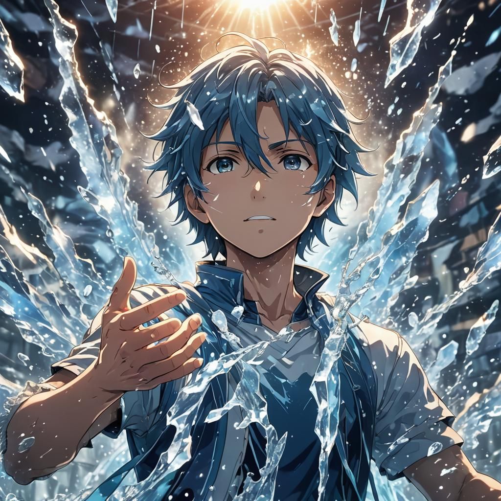 Anime Key Visual of Crystalized Water Magic Attack