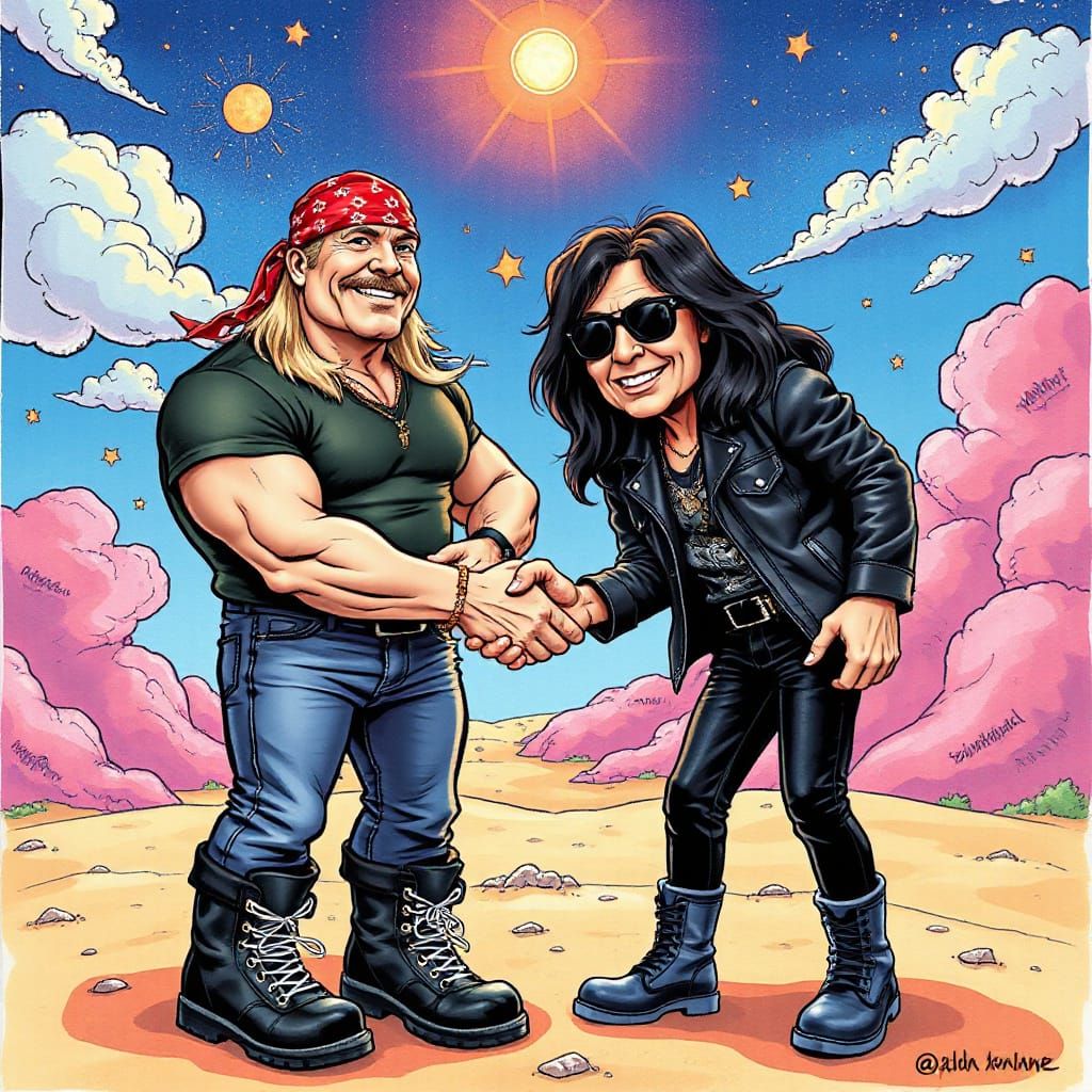 Hulk Hogan and Ozzy Osbourne in Cartoon Heaven