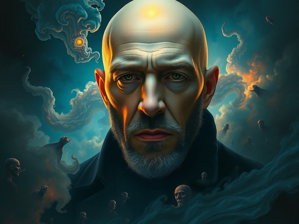 Astral Projection: Ethereal Face in Surreal Dreamscape