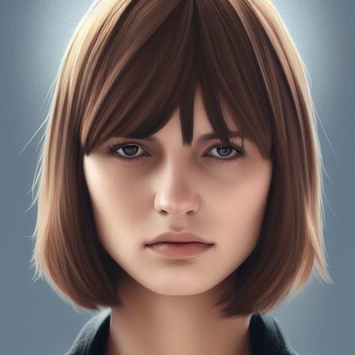 Hyperrealistic Portrait of a Woman in Military Style